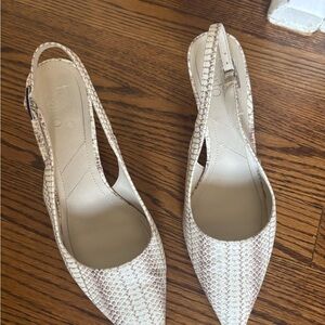 Aldo Textured Cream Slingback Heels